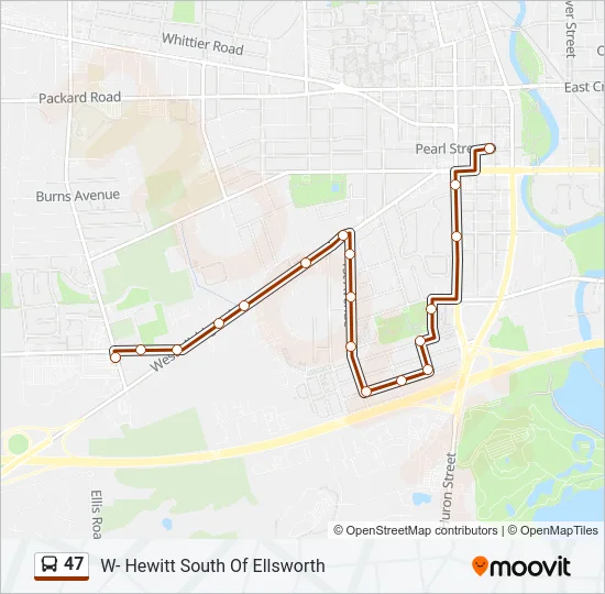 47 Bus Line Map