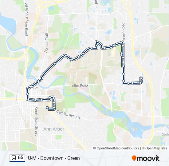 65 bus Line Map