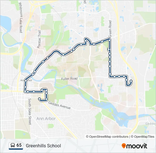 65 Bus Line Map