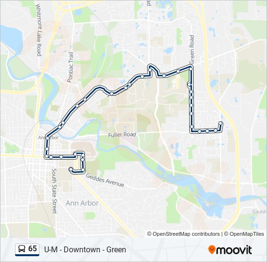 Mapa de 65 de autobús