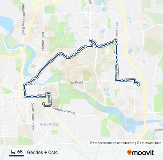 65 Bus Line Map