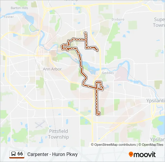 66 Bus Line Map