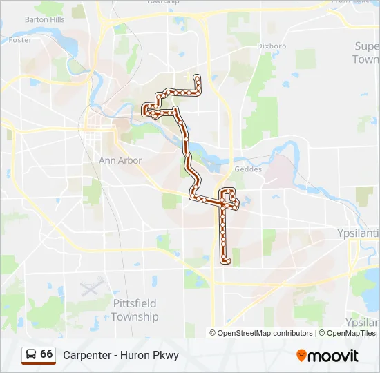 66 Bus Line Map