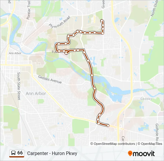 66 Bus Line Map