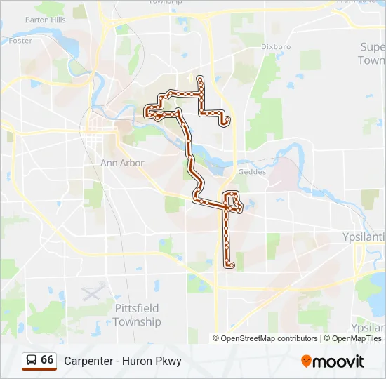 66 Bus Line Map