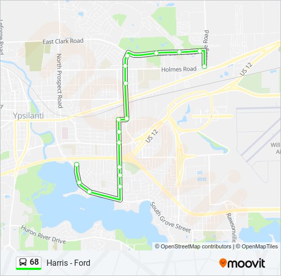 68 bus Line Map