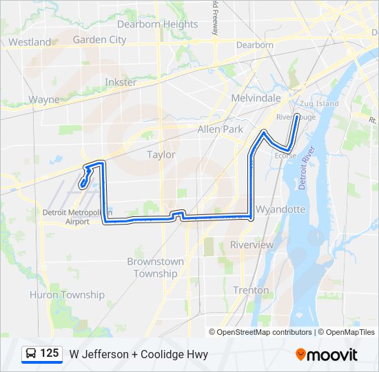 125 bus Line Map