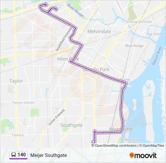 140 Bus Line Map