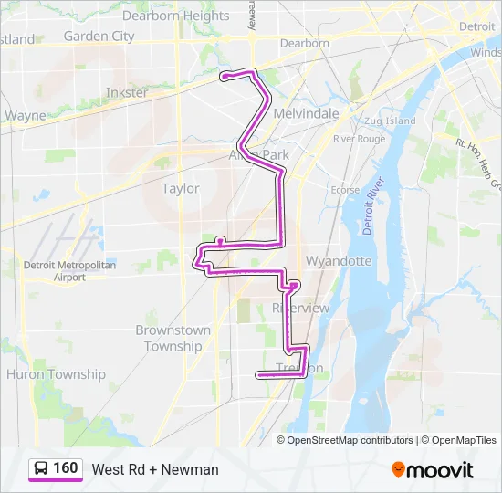 160 Bus Line Map