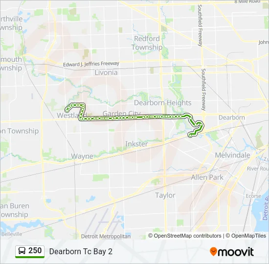250 Bus Line Map