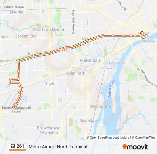 261 Bus Line Map