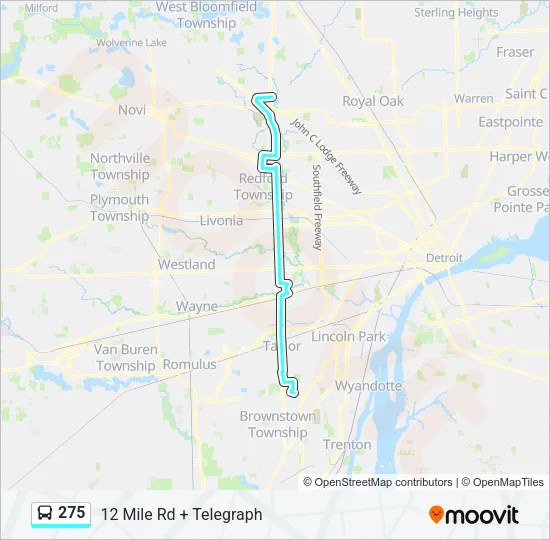 275 Bus Line Map
