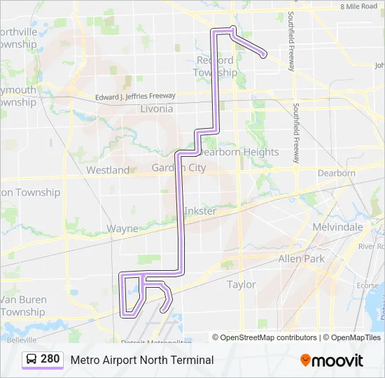 280 Bus Line Map