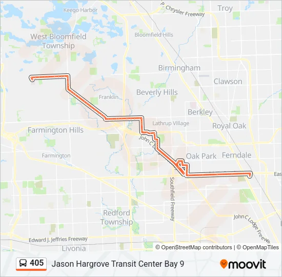 405 Bus Line Map