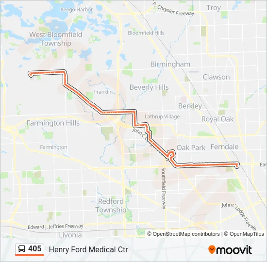405 Bus Line Map