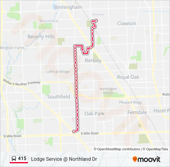 415 Bus Line Map