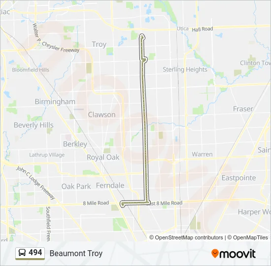 494 Bus Line Map