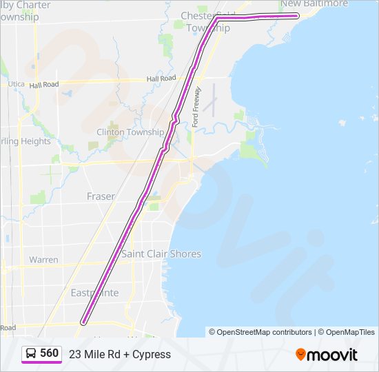 560 Route: Schedules, Stops &amp; Maps - 23 Mile Rd + Cypress (Updated)