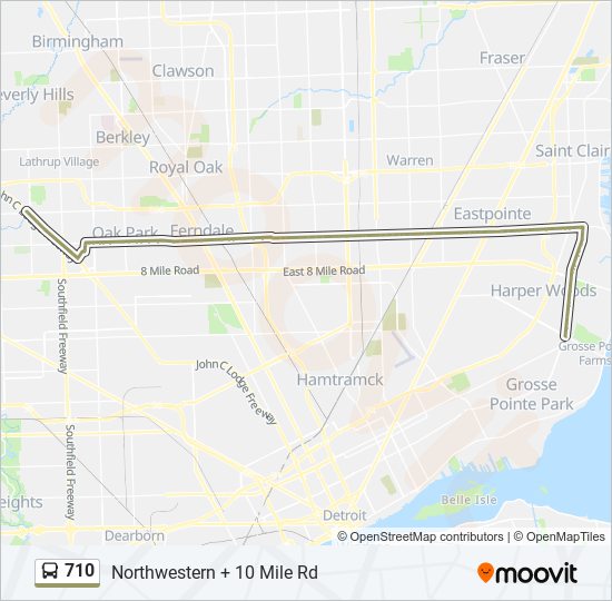 710 bus Line Map