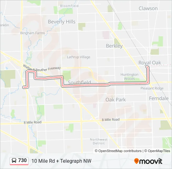 730 Bus Line Map