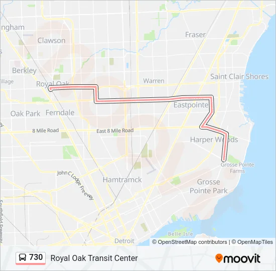 730 Bus Line Map