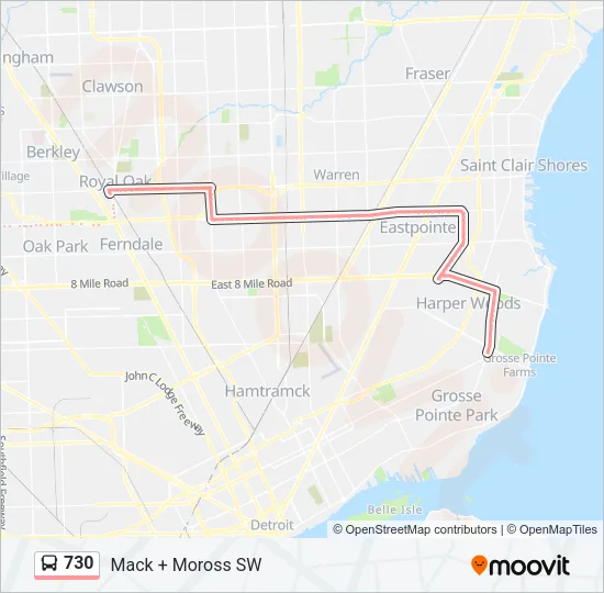 730 Bus Line Map