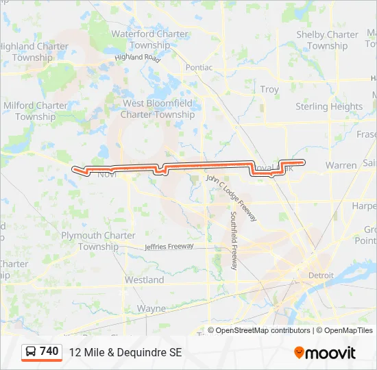 740 Route: Schedules, Stops & Maps - 12 Mile & Dequindre SE (Updated)