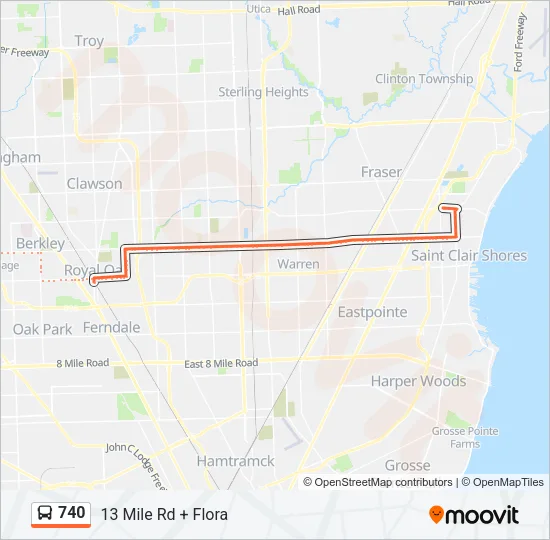740 Bus Line Map