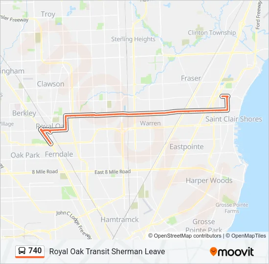 740 Bus Line Map