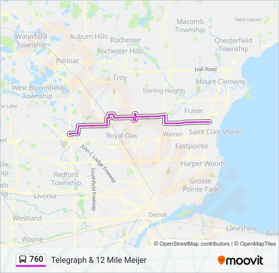 760 Bus Line Map