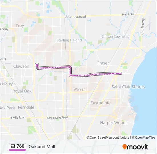 760 Bus Line Map