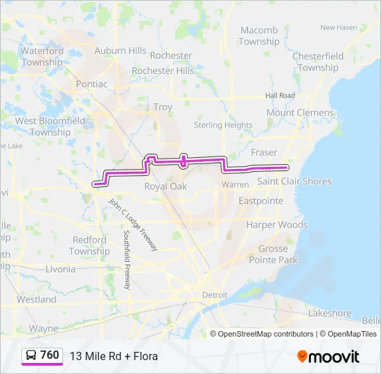 760 Bus Line Map