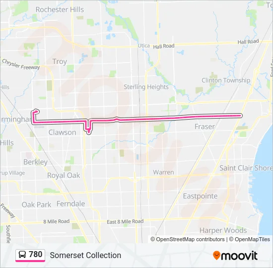 780 Bus Line Map