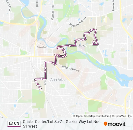 CN Bus Line Map