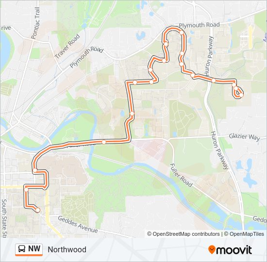 NW bus Line Map