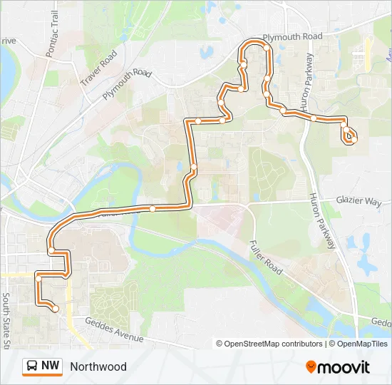 NW Bus Line Map