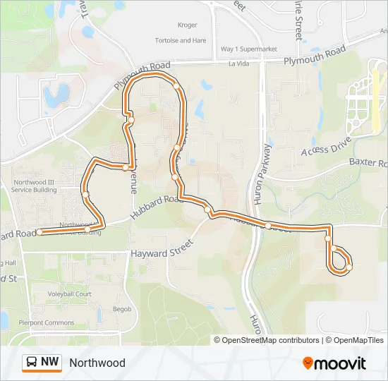 NW Bus Line Map