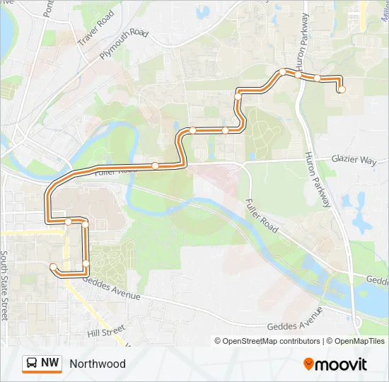 NW Bus Line Map