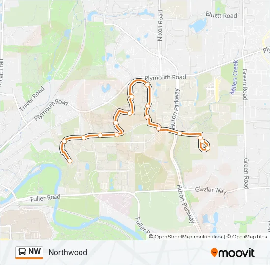 NW Bus Line Map