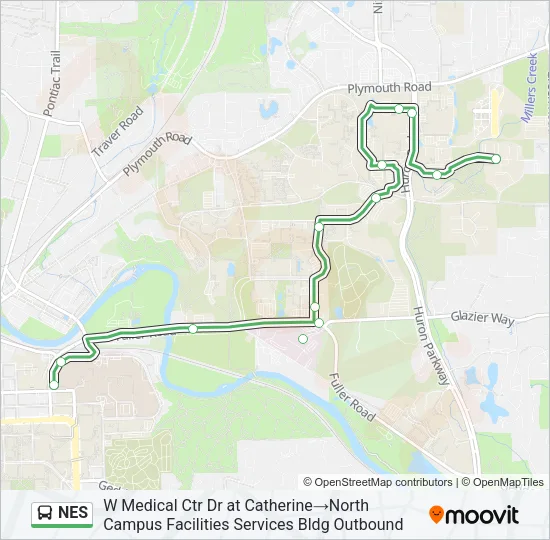 NES Bus Line Map