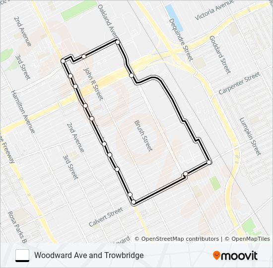 Ruta job link shuttle horarios, paradas y mapas Woodward Ave and
