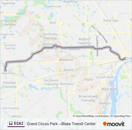 D2A2 Bus Line Map