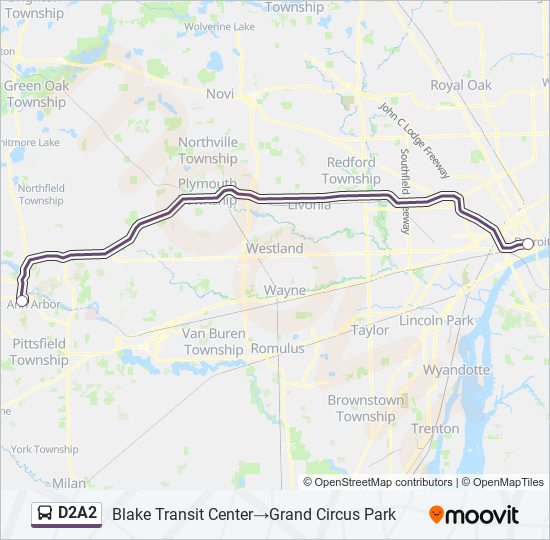 D2A2 bus Line Map