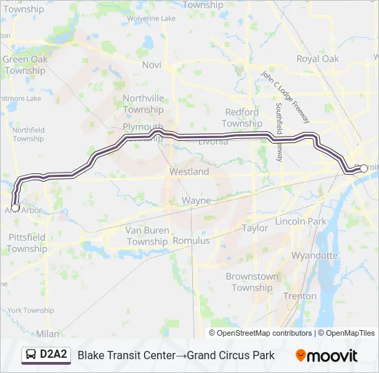 D2A2 Bus Line Map
