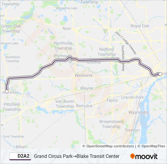 D2A2 bus Line Map