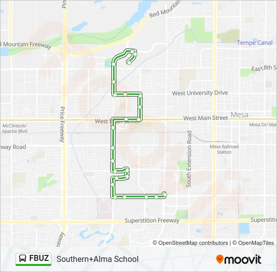 FBUZ Bus Line Map