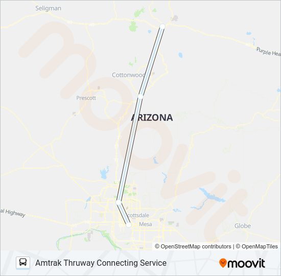 AMTRAK THRUWAY CONNECTING SERVICE Bus Line Map