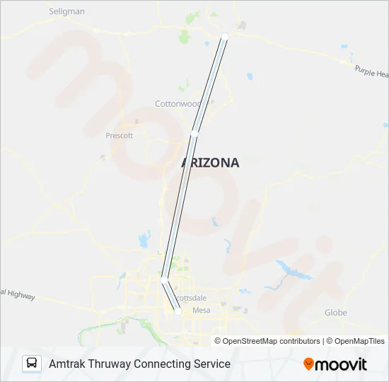AMTRAK THRUWAY CONNECTING SERVICE Bus Line Map