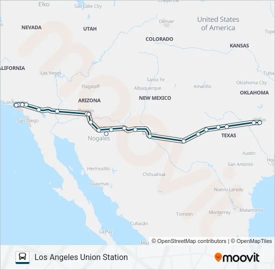 GREYHOUND US1000 Bus Line Map