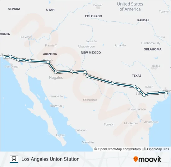 GREYHOUND US1001 Bus Line Map
